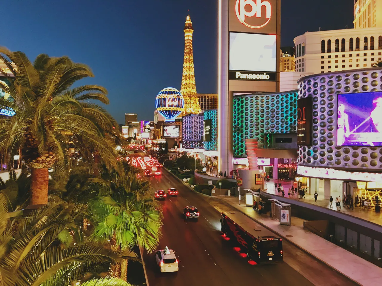 View of the Strip at night. Photo by Nicola Tolin.