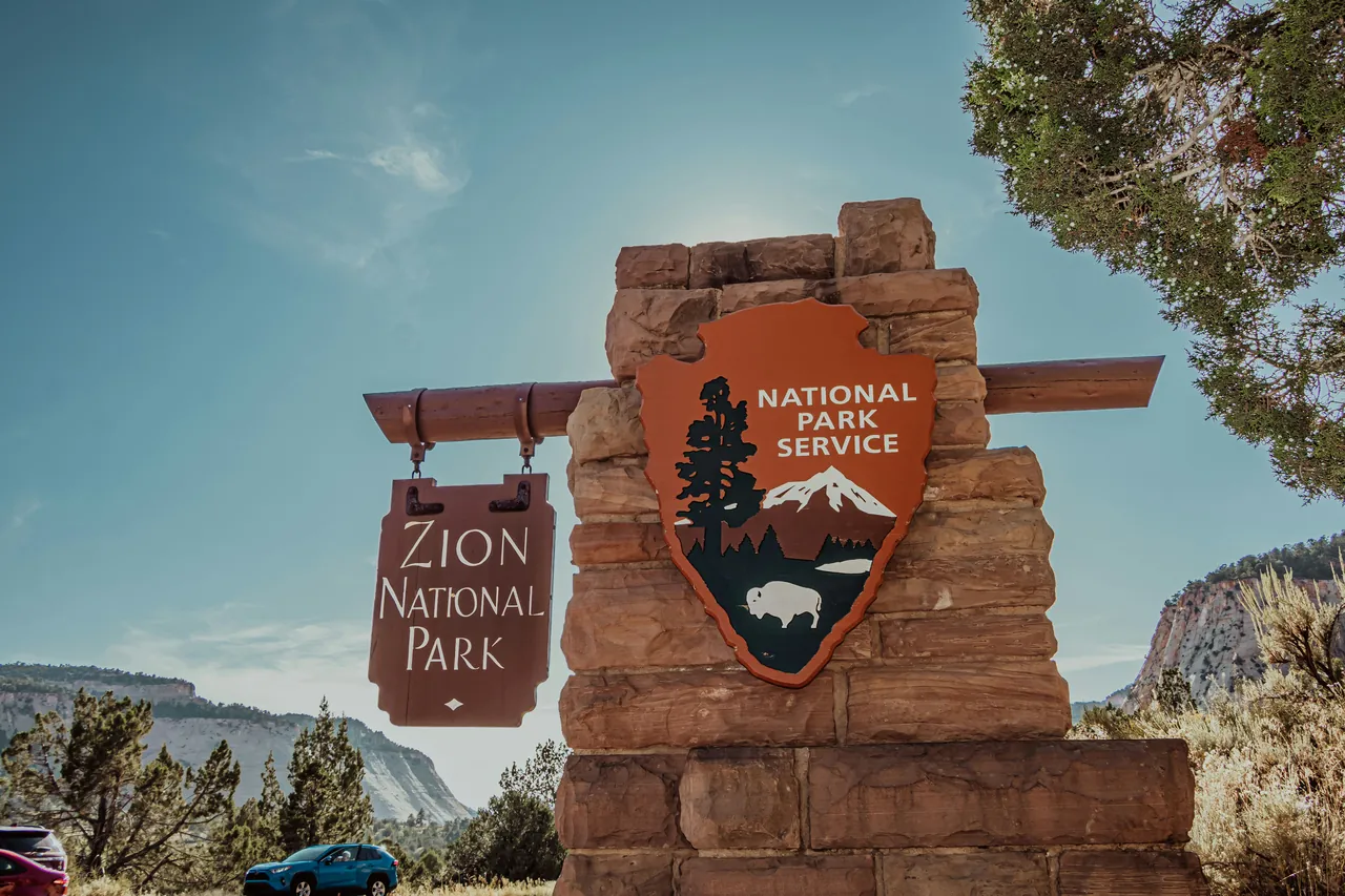 Entrance to Zion National Park. Photo by Danika Perkinson.