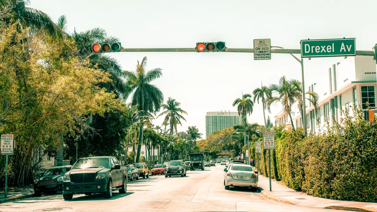 Cruising the streets in Miami Beach. Photo by Kian Lem.