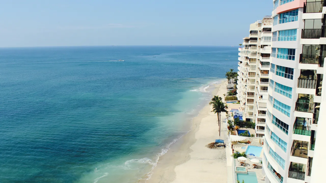 Buildings on the beach. Photo by Brett Campbell.