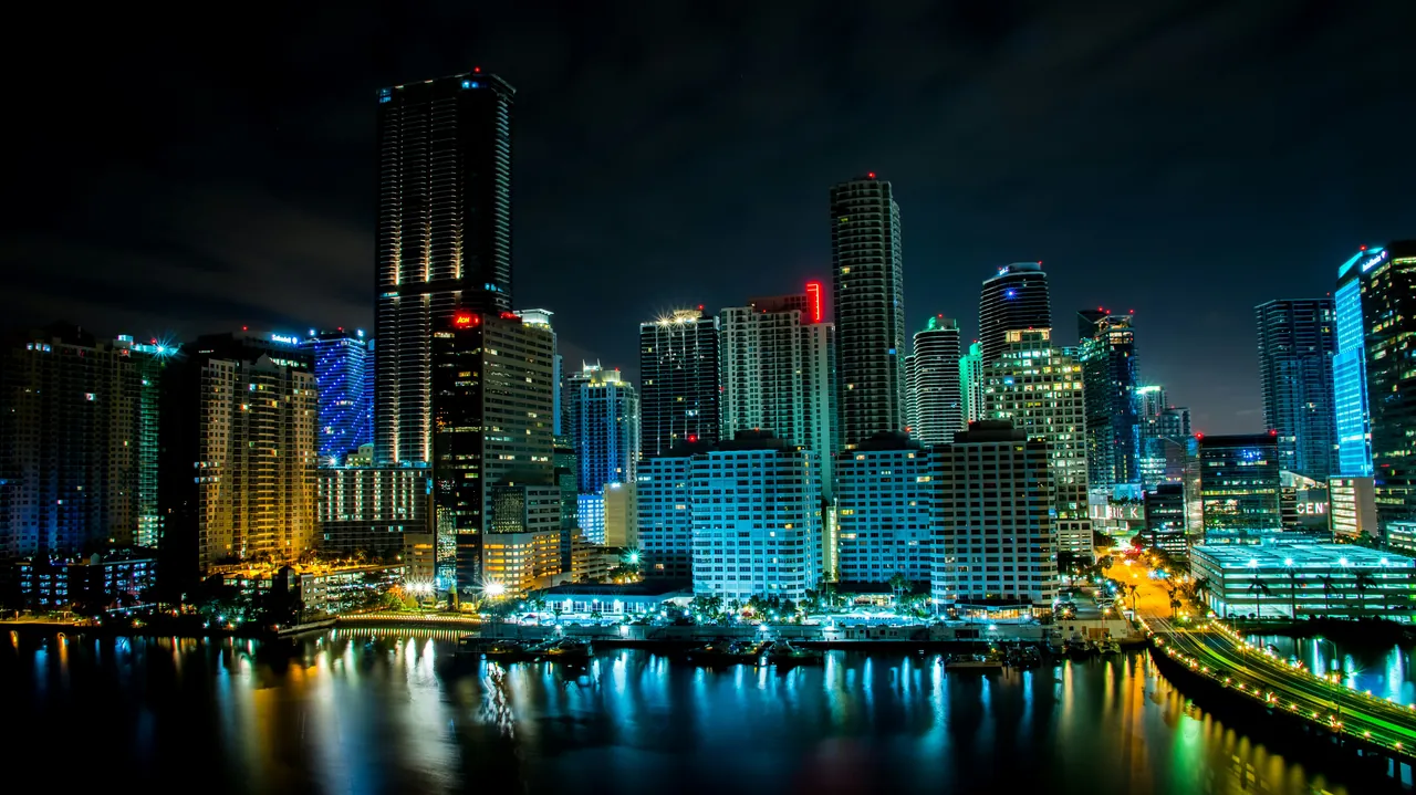 A view of Miami at night. Photo by Steele Rutherford.